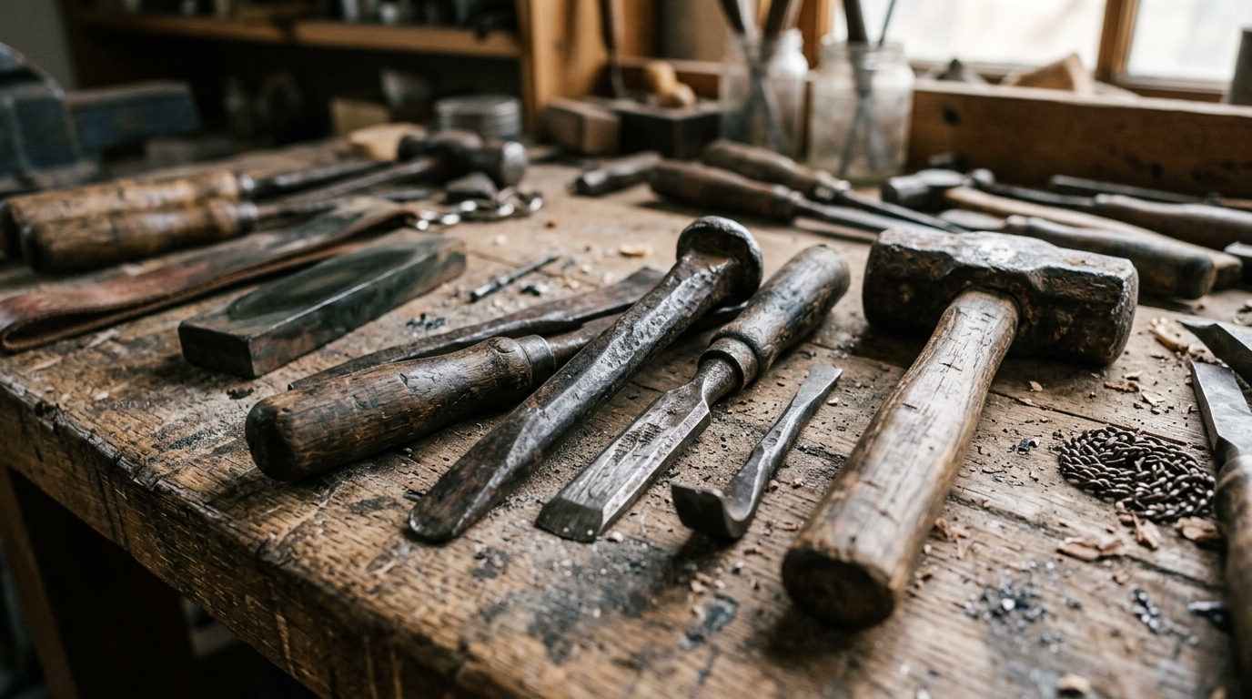 Antique tools for forging
